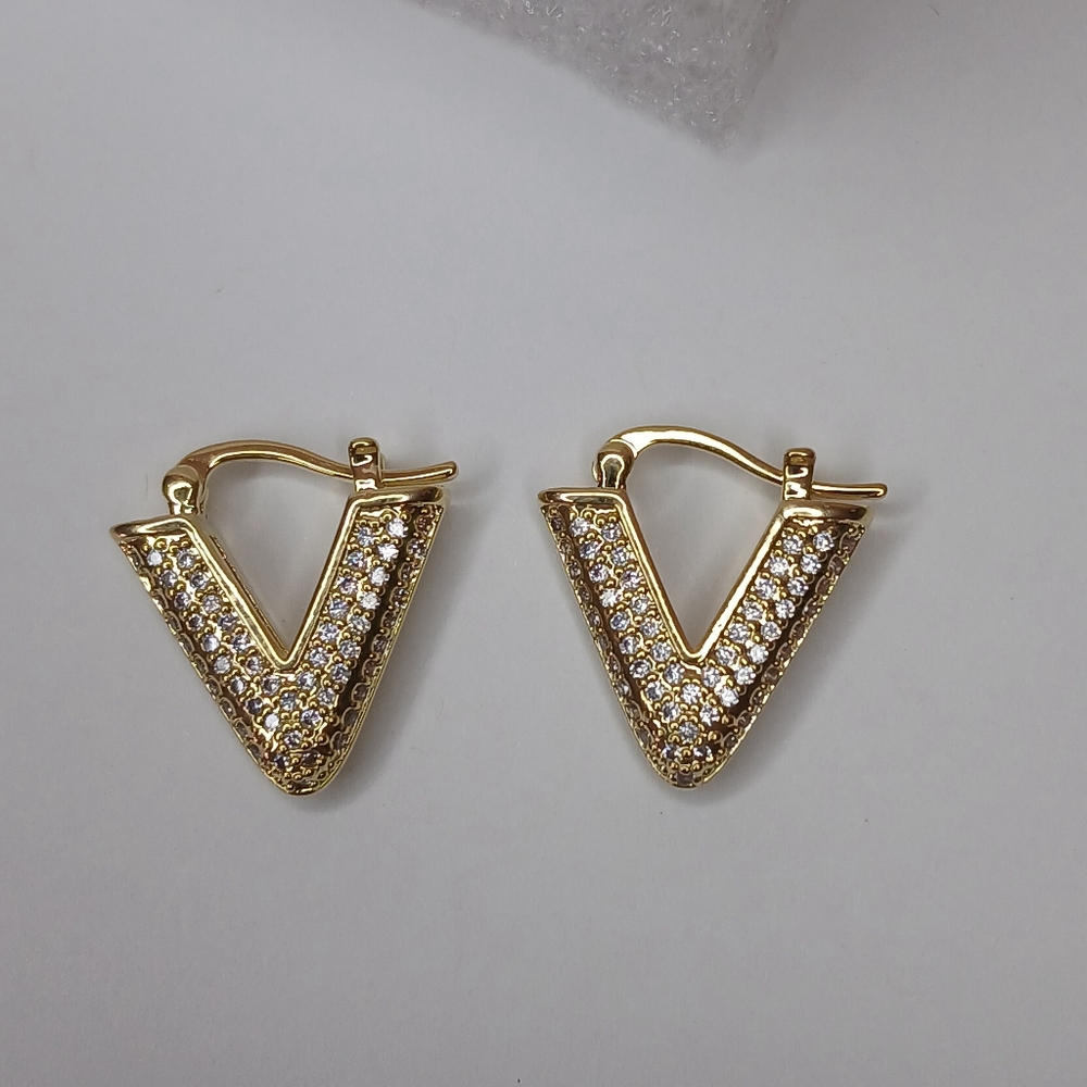 COPY - CZ Stone Stainless steel Hoops Earrings